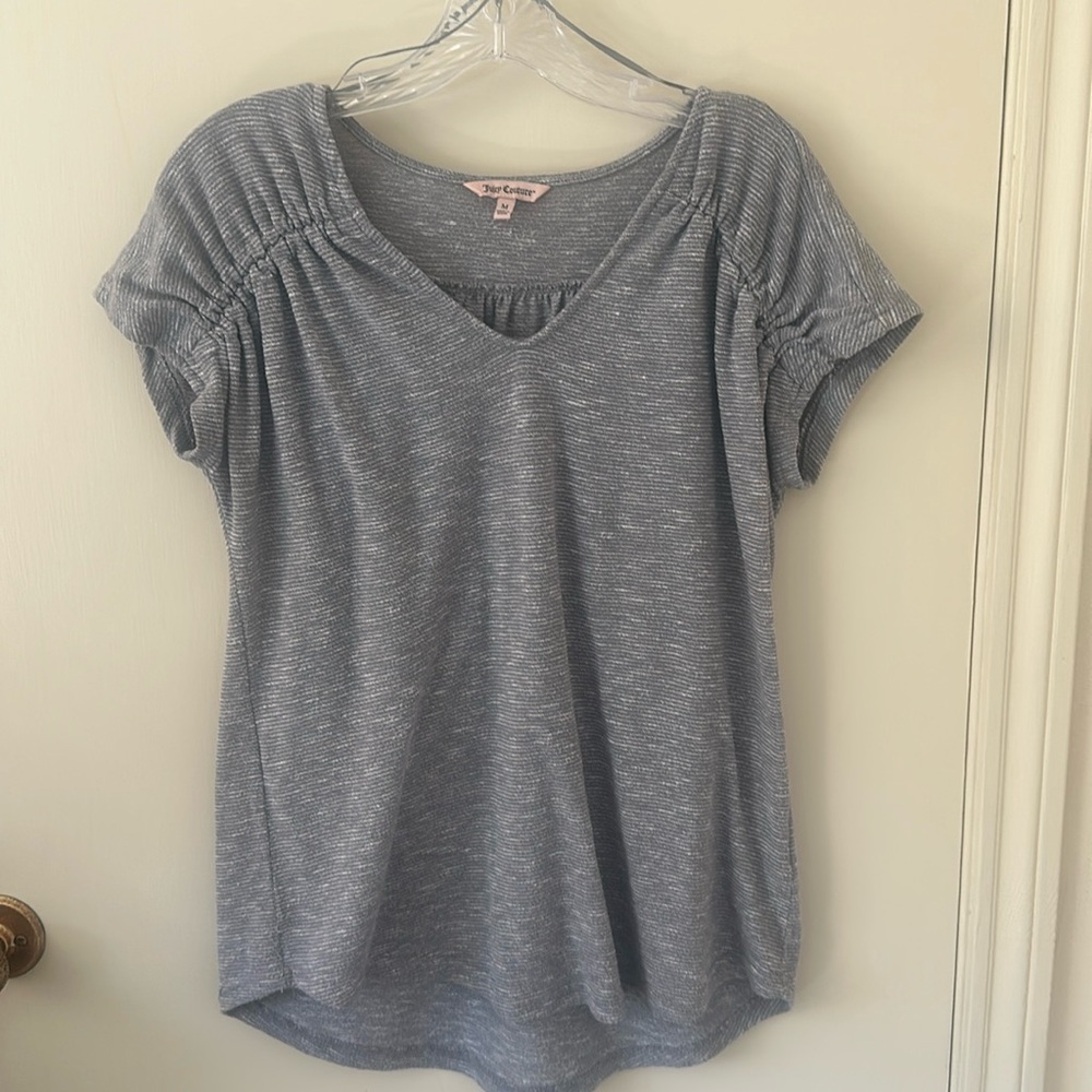Juicy Couture- gray/silver knit top, Size M